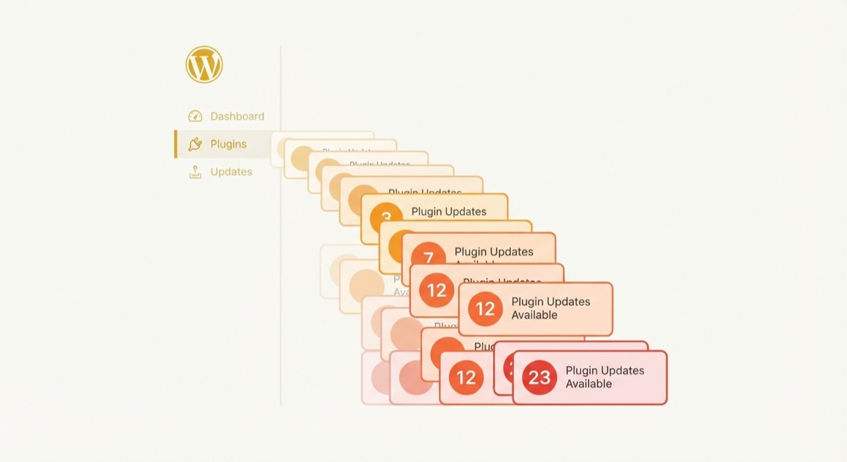 WordPress update notifications piling up over time